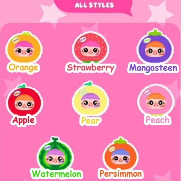 YAYA Fruit Plushie 8 Backpack Clips *Whole case SEALED - Picture 5 of 6